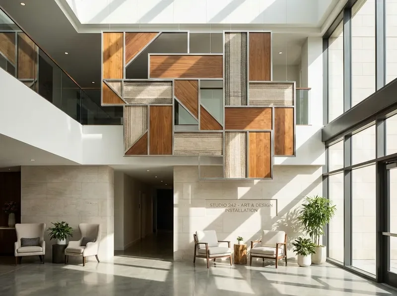 Atrium Diptych mixed media installation