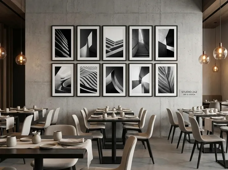 Restaurant visual anchor wall installation