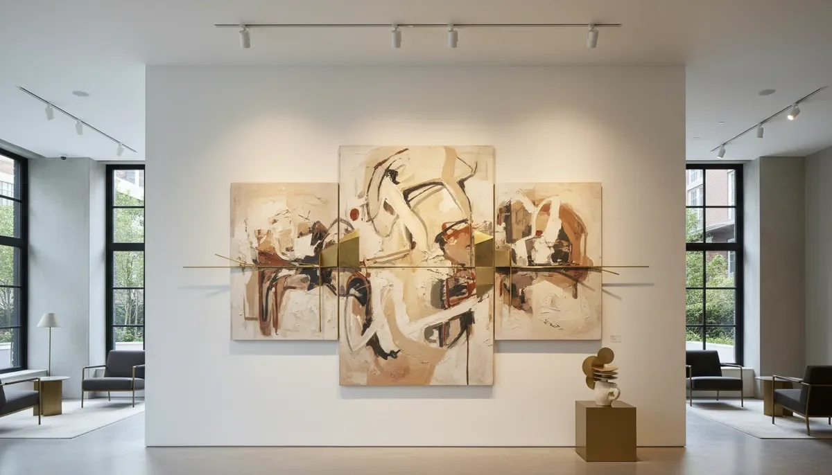 Studio 242 curated art installation in luxury hospitality setting