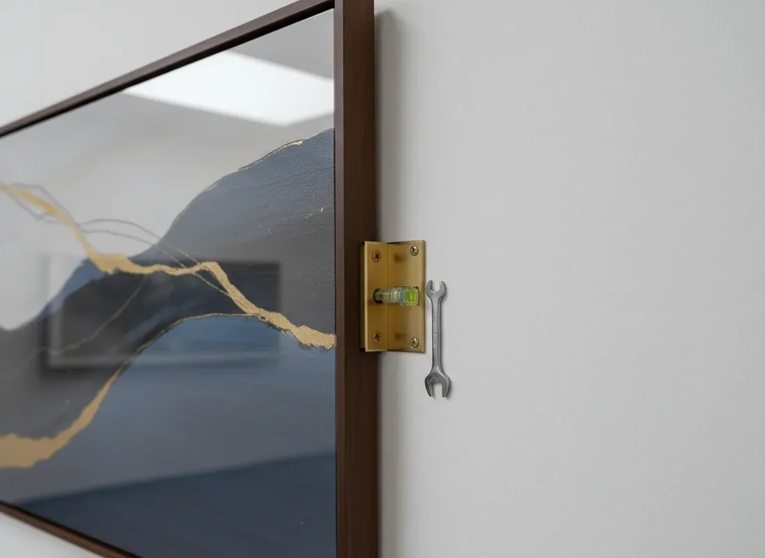 Installation detail showing mounting and framing craftsmanship