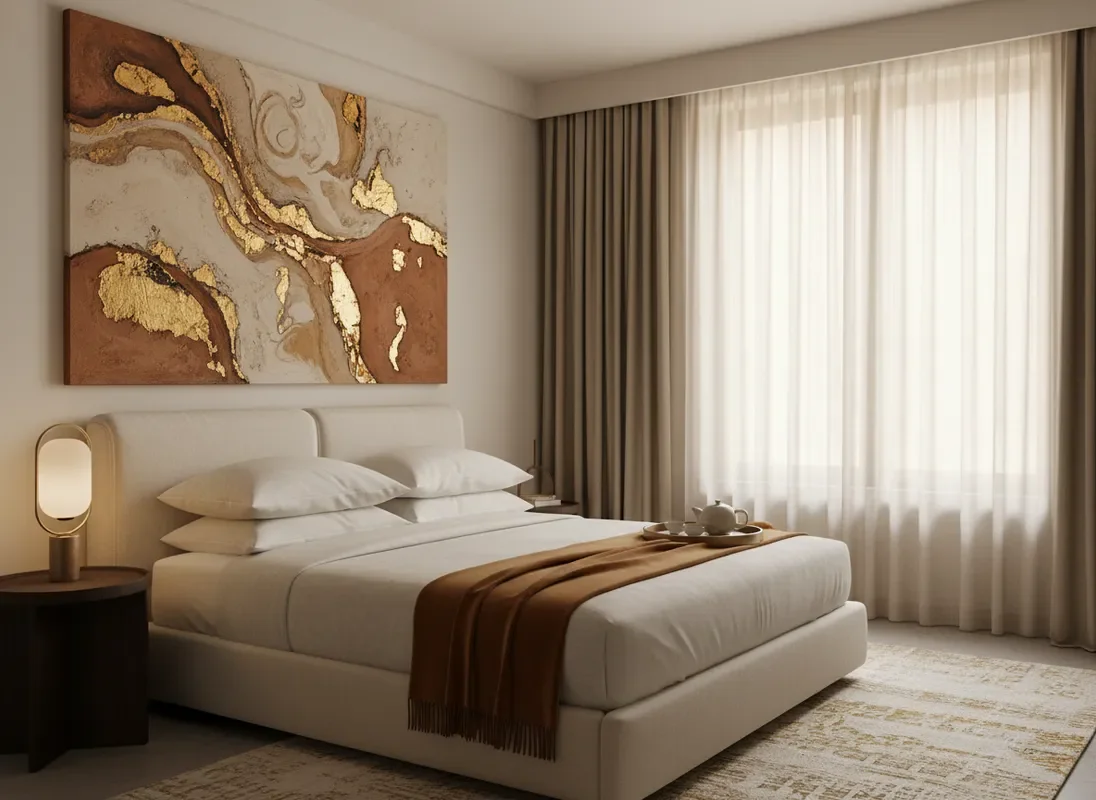 Boutique hotel guest room artwork