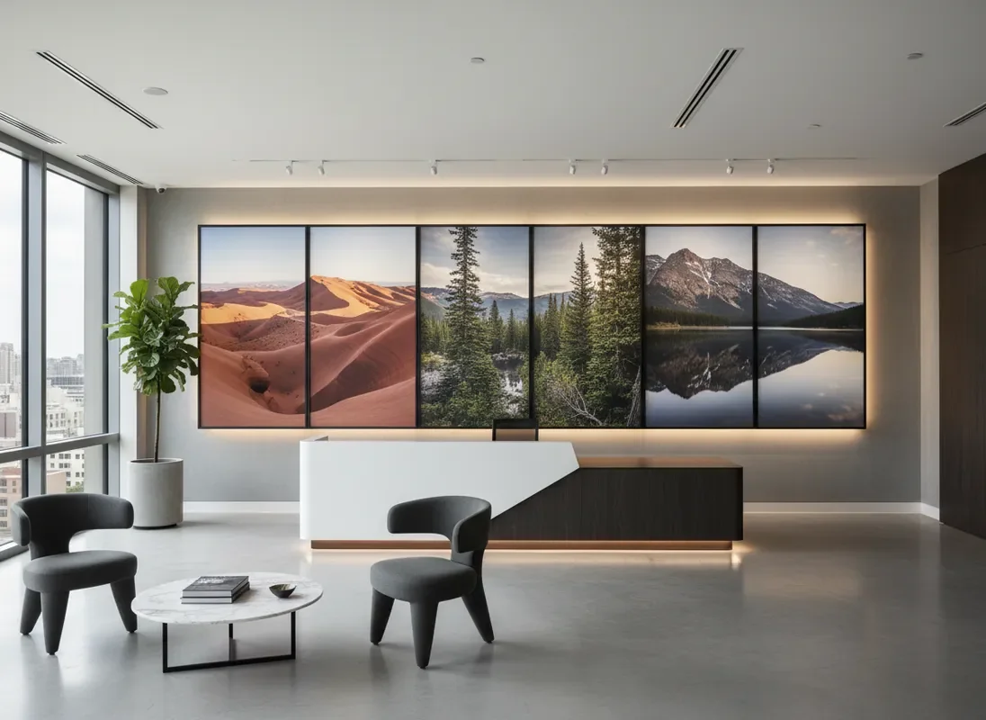 Photo based art in office reception