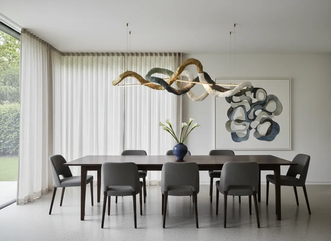 Custom art in residential dining room