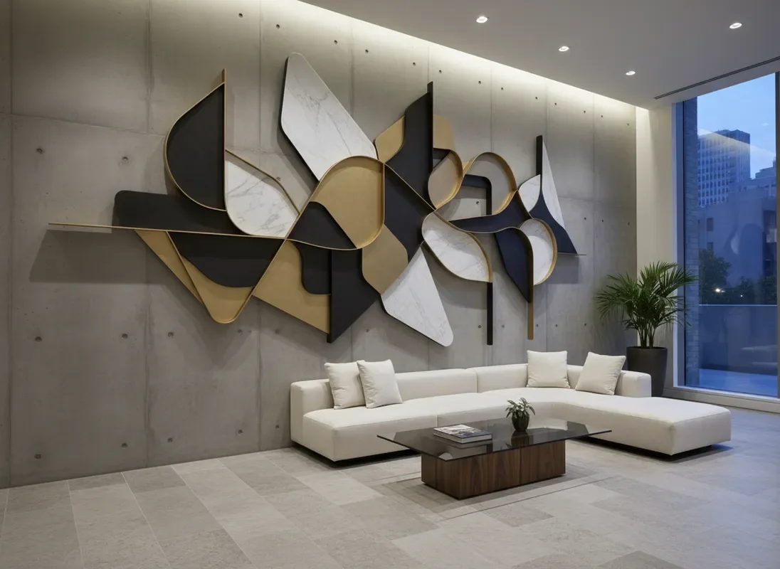 Custom art installation for commercial workspace