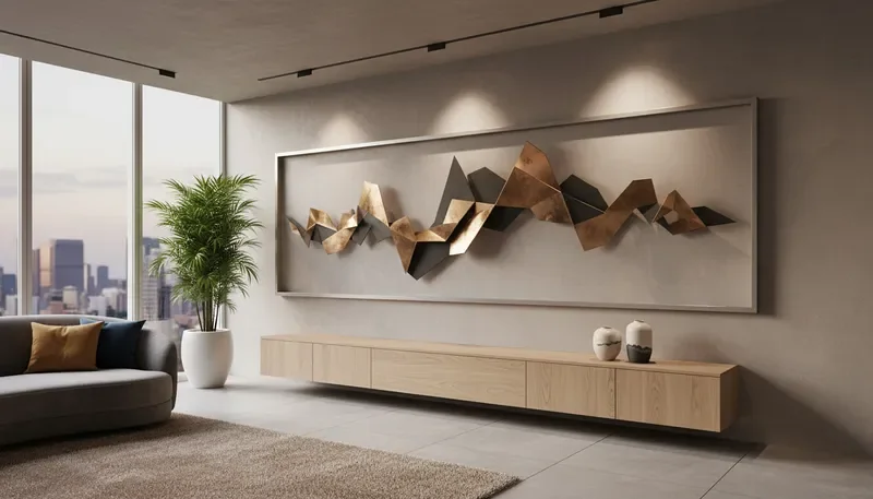 Professional art installation in modern commercial space