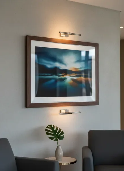 Detail of custom framed artwork installation